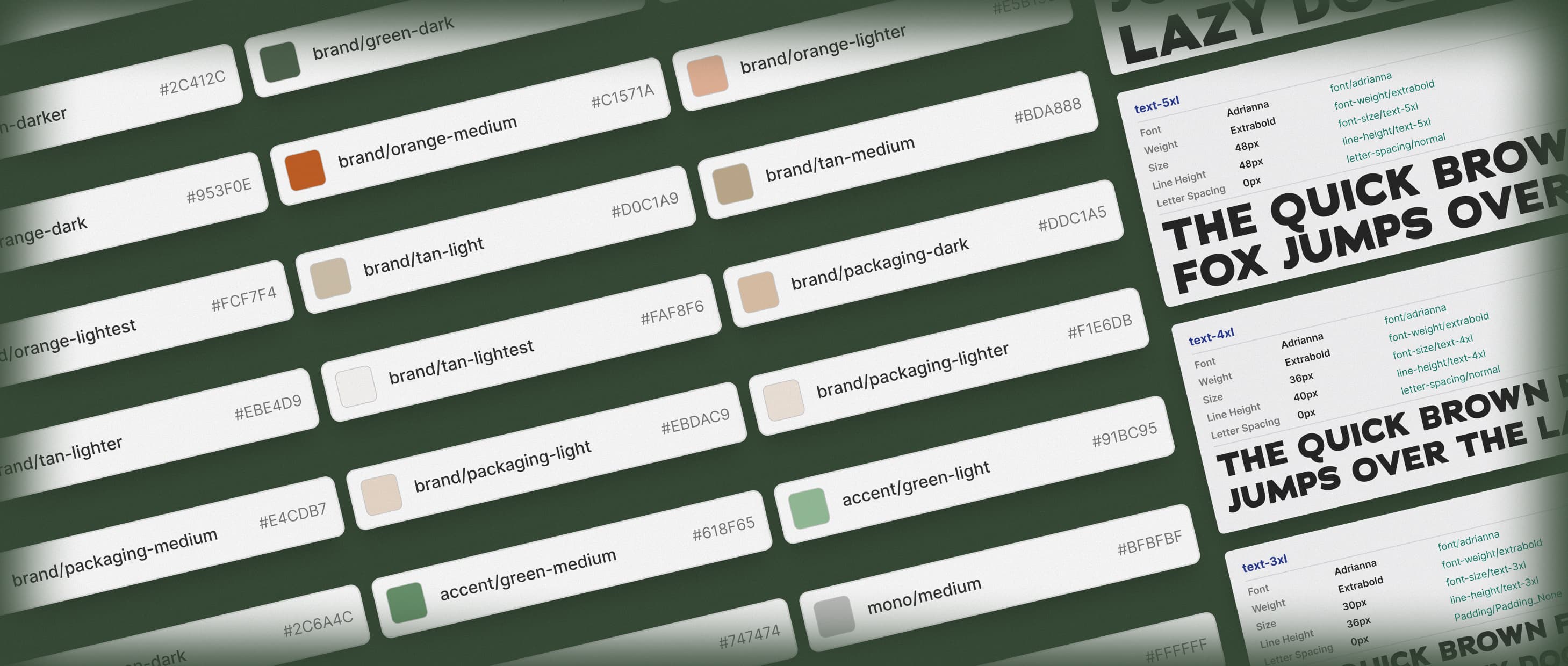 Color and type token swatches from the Phoenix design system
